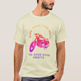 自分だけの道を走れ オートバイ オープンロード Tシャツ