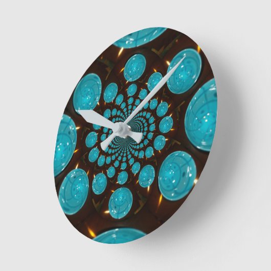自分だけの青い光のカレイドスコープを作ろう ラウンド壁時計 (傾斜)