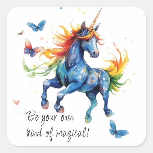 自分だけの魔法になりなさい – Unicorn スクエアシール (正面)