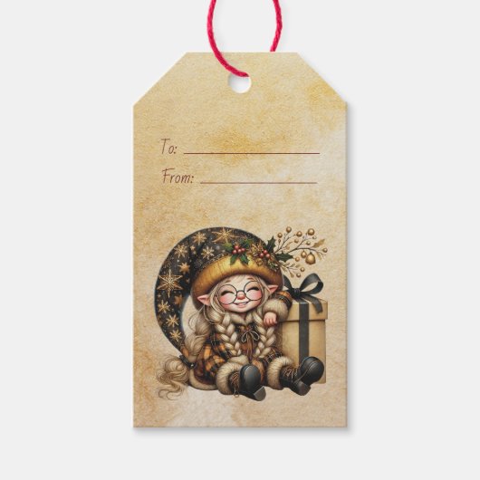 自分だけの魔法のクリスマス・ノームのギフトを作ろう ギフトタグ (正面)