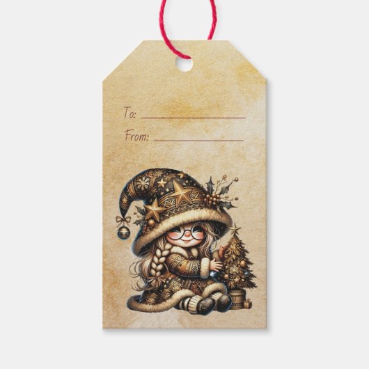 自分だけの魔法のクリスマス・ノームツリーを作ろう ギフトタグ (正面)