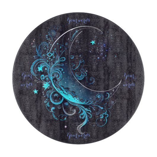 自分だけの魔法の銀と青い月の祭壇を作ろう カッティングボード (正面)