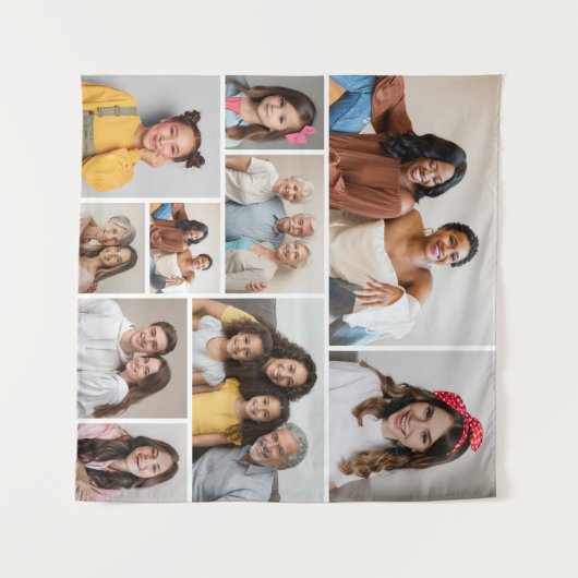 自分だけの10枚の写真コラージュを作成 タペストリー (正面(横))