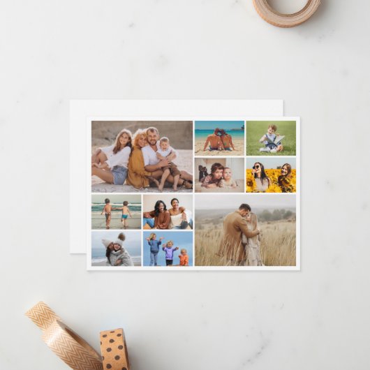 自分だけの10枚の写真コラージュを作成 ノートカード (正面/裏面インサイチュ)