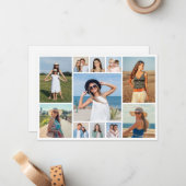 自分だけの11枚の写真を並べたフラットデザイン ノートカード (正面/裏面インサイチュ)