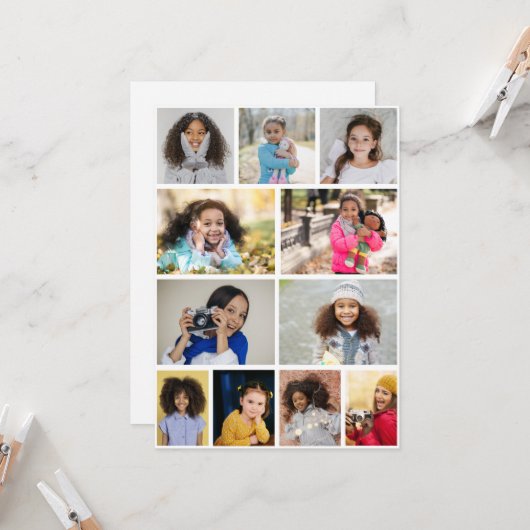 自分だけの11枚の写真コラージュをデザインしよう カード (正面/裏面インサイチュ)