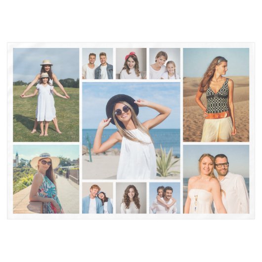 自分だけの11枚の写真コラージュを作成 テーブルクロス (正面(横))