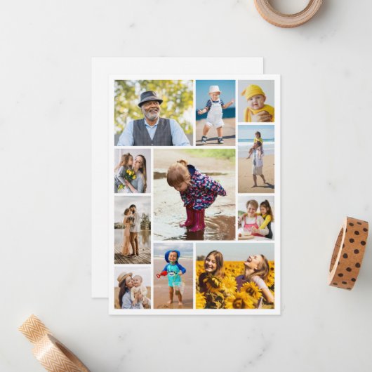 自分だけの11枚の写真コラージュを作成 ノートカード (正面/裏面インサイチュ)