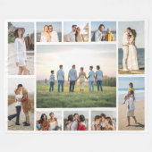 自分だけの11枚の写真コラージュを作成 フリースブランケット (正面(横))