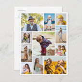 自分だけの11枚の写真コラージュを作成 ポストカード (正面/裏面)