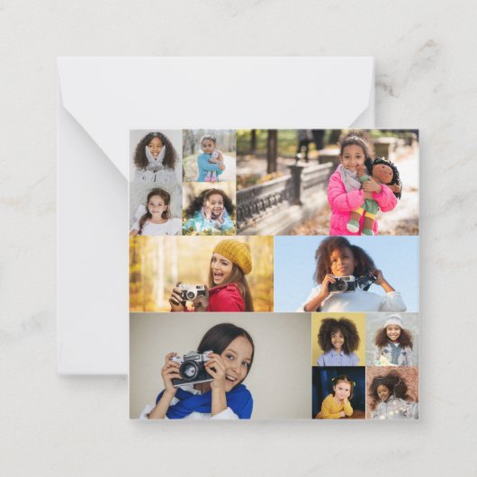 自分だけの12枚の写真コラージュをデザインしよう ノートカード (正面)