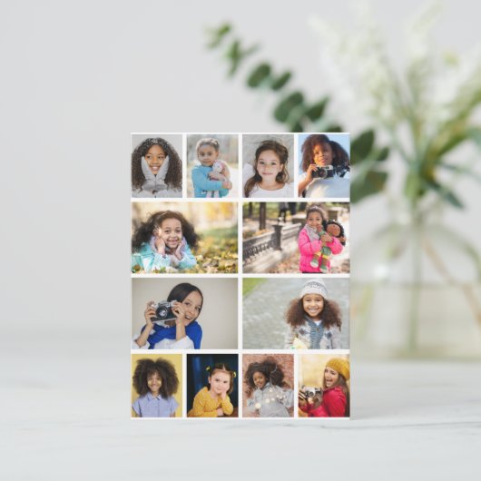 自分だけの12枚の写真コラージュをデザインしよう ポストカード (スタンド正面)