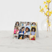 自分だけの12枚の写真コラージュをデザイン カード (黄色い花)