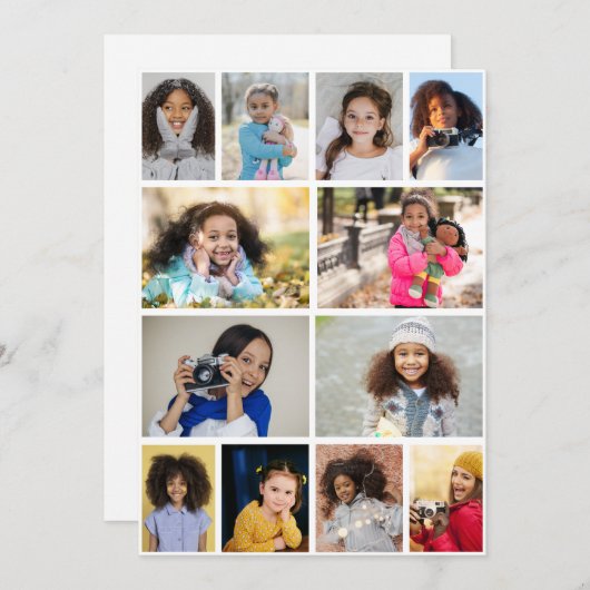 自分だけの12枚の写真コラージュを作成 シーズンカード (正面/裏面)