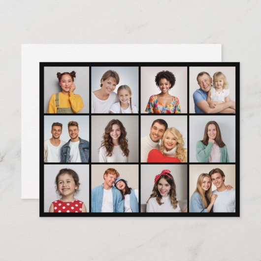 自分だけの12枚の写真コラージュを作成 ノートカード (正面/裏面)