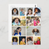 自分だけの12枚の写真コラージュを作成 ポストカード (正面/裏面)