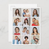 自分だけの12枚の写真コラージュを作成 ポストカード (正面/裏面)