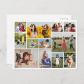 自分だけの12枚の写真コラージュを作成 ポストカード (正面/裏面)