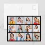 自分だけの12枚の写真コラージュを作成 ポストカード (正面/裏面)