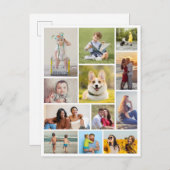 自分だけの12枚の写真コラージュを作成 ポストカード (正面/裏面)