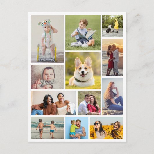自分だけの12枚の写真コラージュを作成 ポストカード (正面)