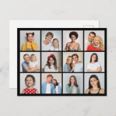 自分だけの12枚の写真コラージュを作成 ポストカード (正面/裏面)