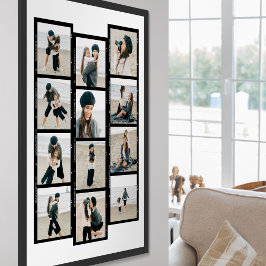 自分だけの12枚の写真コラージュフィルムストリップスタイルを作成 ポスター