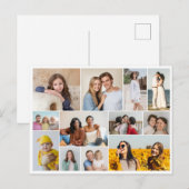 自分だけの12枚の写真コラージュポストカードを作成 ポストカード (正面/裏面)