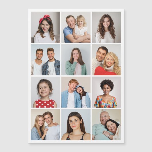 自分だけの12枚の写真コラージュマグネットカードを作ろう (正面)