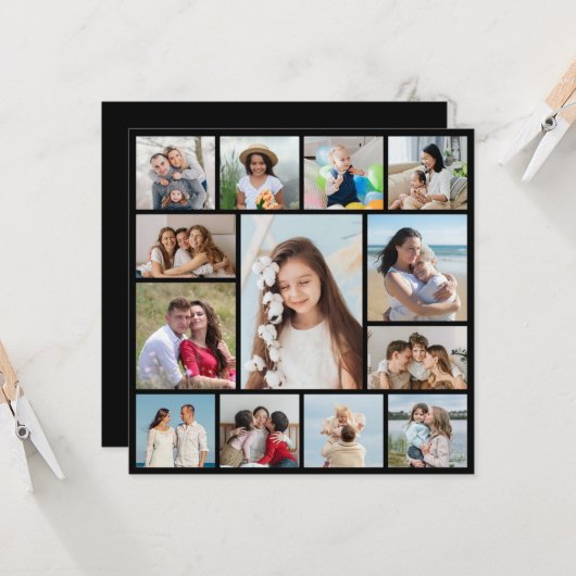自分だけの13枚の写真コラージュを作成 カード (正面/裏面インサイチュ)