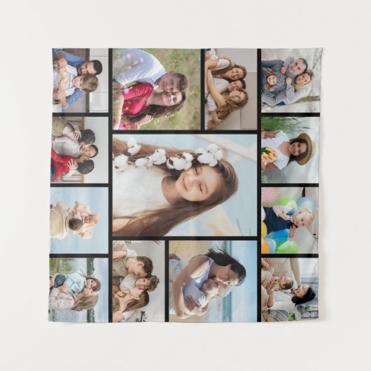 自分だけの13枚の写真コラージュを作成 タペストリー (正面(横))