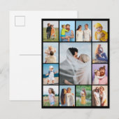 自分だけの13枚の写真コラージュを作成 ポストカード (正面/裏面)