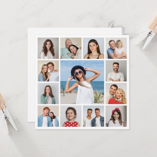 自分だけの13枚の写真コラージュギフトを作成 カード (正面/裏面インサイチュ)