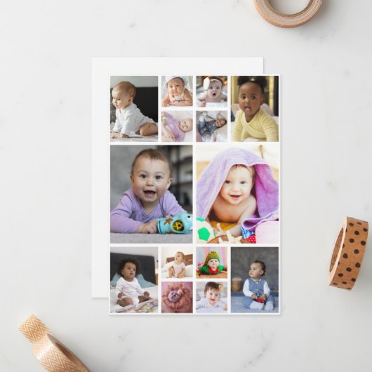 自分だけの14枚の写真コラージュを作成 ノートカード (正面/裏面インサイチュ)