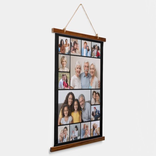 自分だけの14枚の写真コラージュを作成 吊り下げ型タペストリー (傾斜あり)