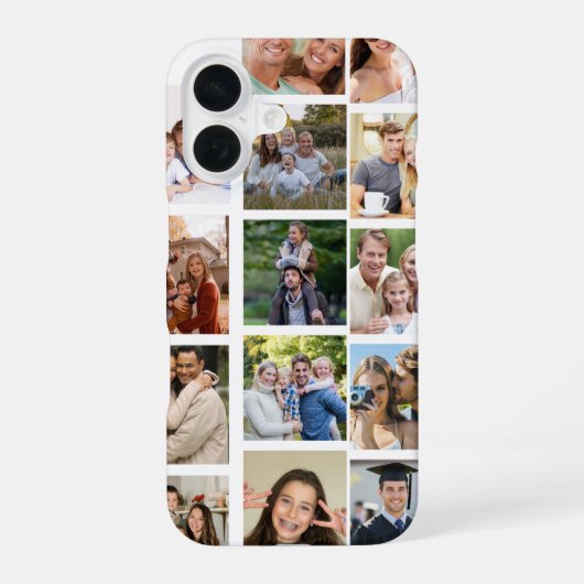 自分だけの14枚の写真コラージュを作成 iPhone 16ケース (裏面)