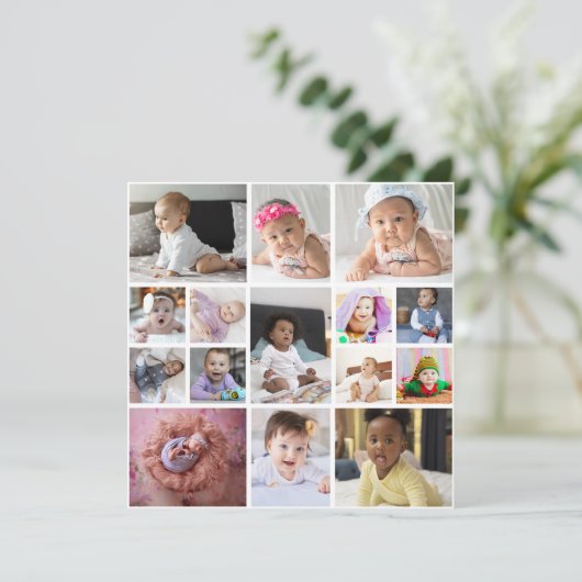 自分だけの15枚の写真コラージュをデザイン カード (スタンド正面)