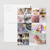 自分だけの15枚の写真コラージュを作成 ポストカード (正面/裏面)