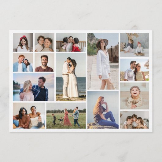 自分だけの15枚の写真コラージュを作成 招待状 (正面)