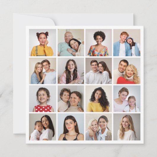 自分だけの16枚の写真コラージュをあらゆるシーンで カード (正面)