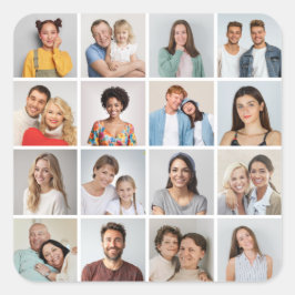 自分だけの16枚の写真コラージュを作成 スクエアシール