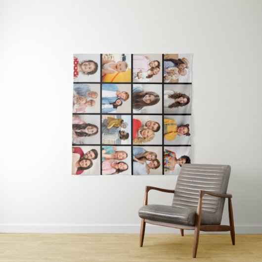 自分だけの16枚の写真コラージュを作成 タペストリー (インサイチュ(横))