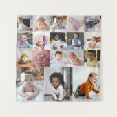 自分だけの18枚の写真コラージュを作成 タペストリー (正面)