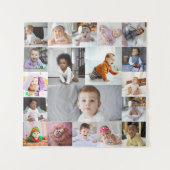 自分だけの19枚の写真コラージュを作成 タペストリー (正面)