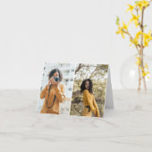 自分だけの2枚の写真のコラージュを作成 カード (黄色い花)