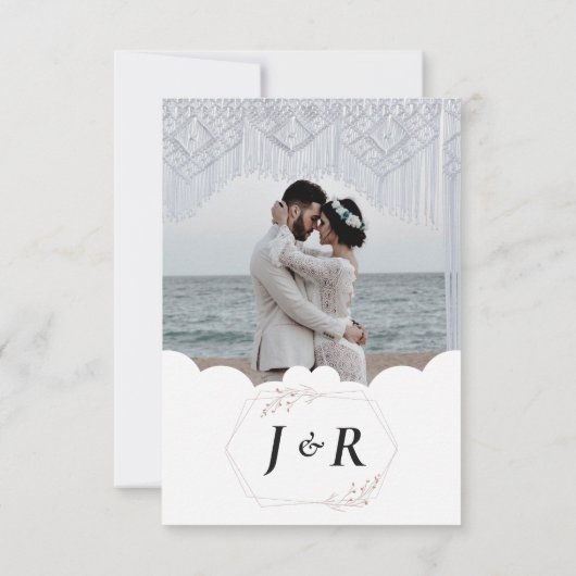 自分だけの2枚の写真を使ったミニマルなカリグラフィーを作成しよう 招待状 (裏面)