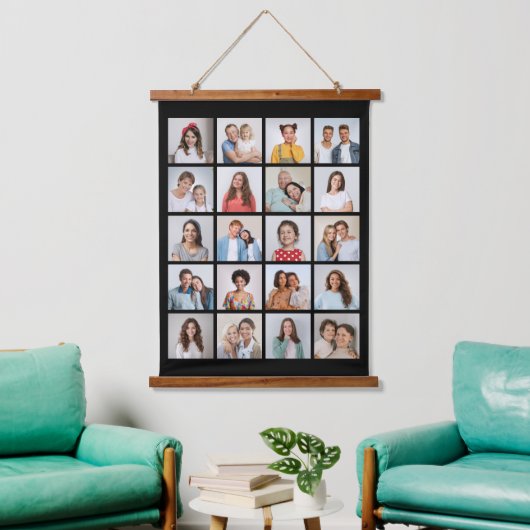自分だけの20枚のフォトコラージュを作成 吊り下げ型タペストリー (リビング)