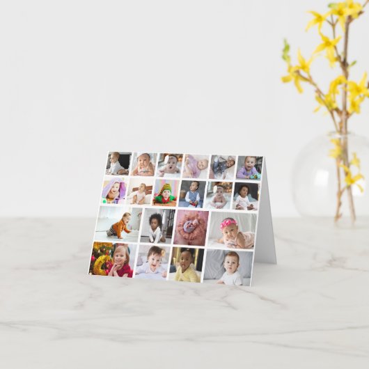 自分だけの20枚の写真コラージュをデザイン  カード (黄色い花)