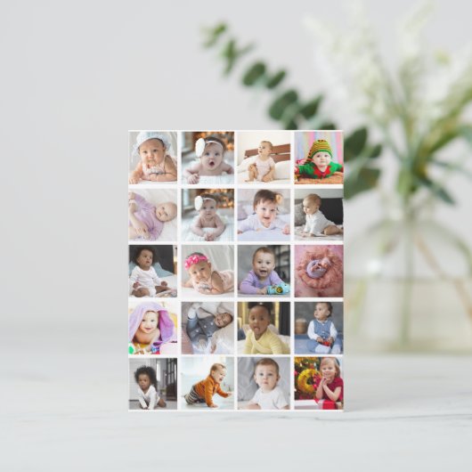 自分だけの20枚の写真コラージュをデザイン ポストカード (スタンド正面)