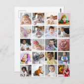 自分だけの20枚の写真コラージュをデザイン ポストカード (正面/裏面)